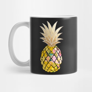 Aloha pineapple, faux gold Mug